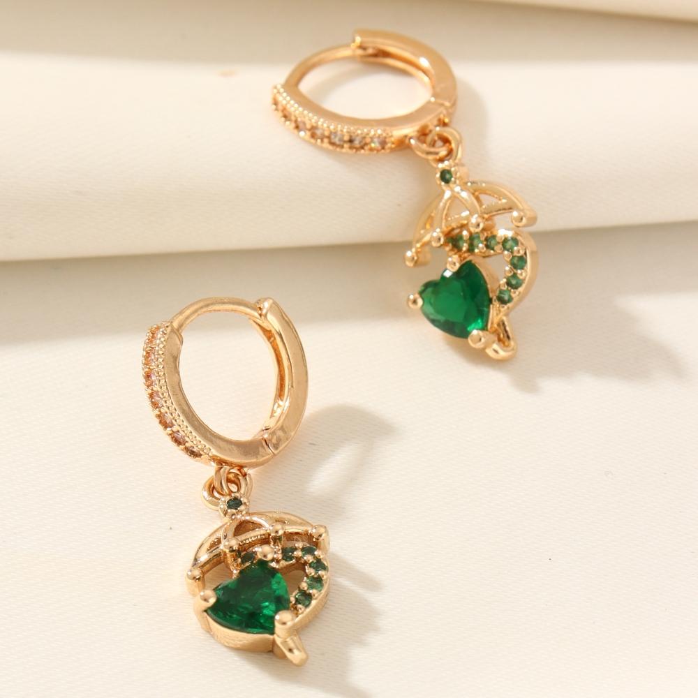 1 Pair Fashion Geometric Shapes Dangle Earrings for Women Cubic Zirconia Jewelry Daily Wedding Party Accessories