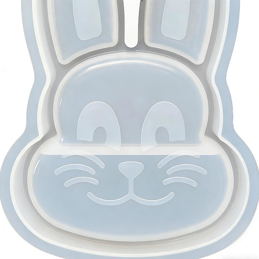 Resin Tray Molds 2 Pieces Easter Ornaments Epoxy Art Craft Rabbit Egg Shaped Trinket Tray Mold for Holiday Wedding Party Table
