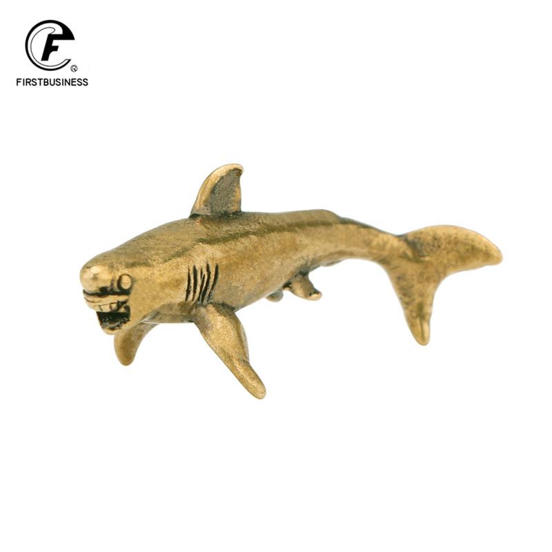 Solid Brass Sea dolphin Small Statue Office Desk Ornaments Decoration Crafts Collection Metal Animal Figurines Miniatures gift