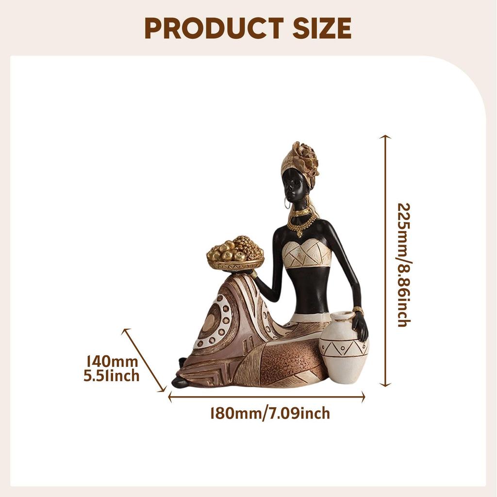 Afrikanische Figur Stammesdame Figur Harzstatue Vintage Skulptur Regalfigur Als Detaillierte Darstellung Einer Afrikanischen Dame