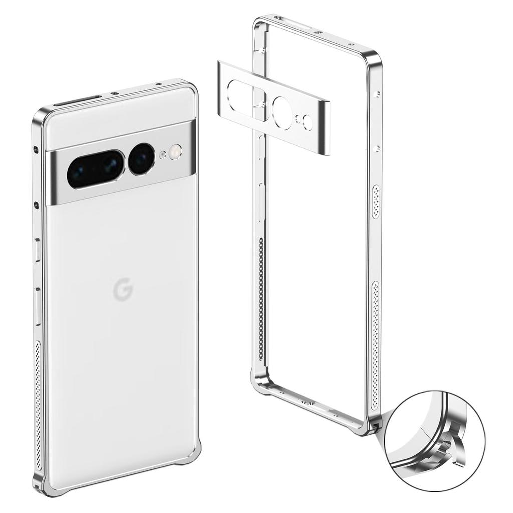 For Google Pixel 7 Pro 5G Bumper Cases Metal Frame Heat Dissipation Cover with Lens Protector