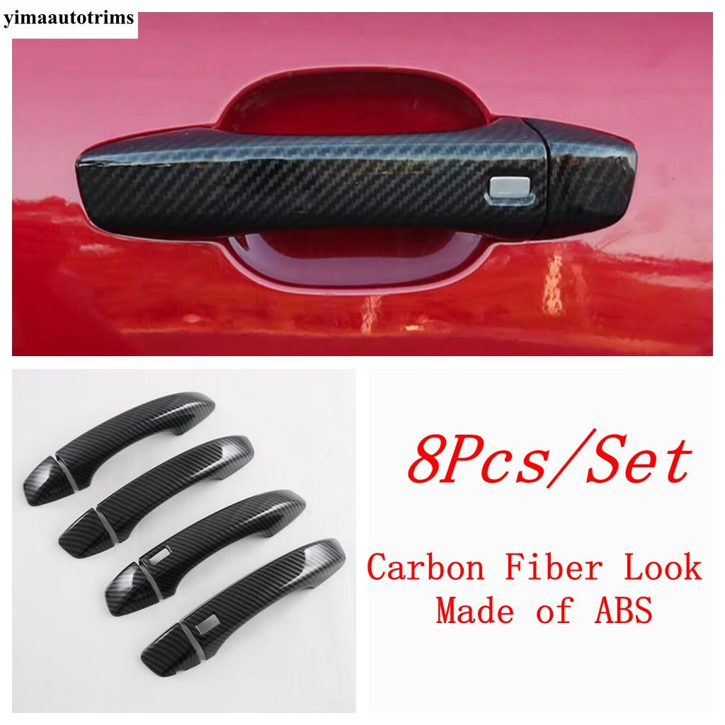 ABS Rearview Mirror / Door Handle Bowl / Fuel Tank Cap Cover Trim Carbon Fiber Accessories For MG HS / HS Plug-in - 2024