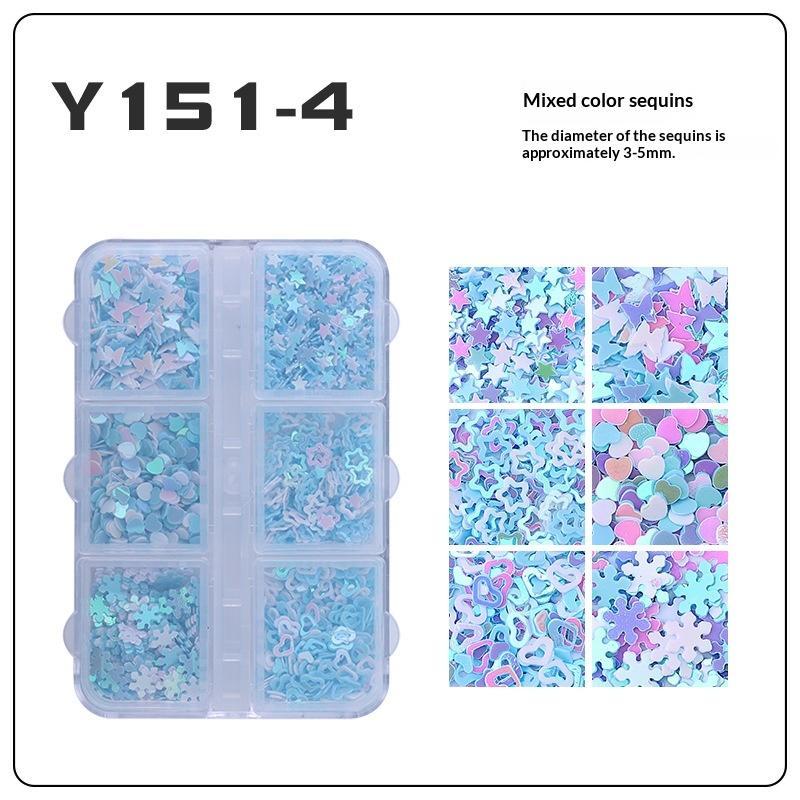 6 Grids Star Sequin Five-Pointed Star Colorful Nail Art Charm Sparkle 3D Nail Rivet Nail Decoration Diy Manicure Accessories