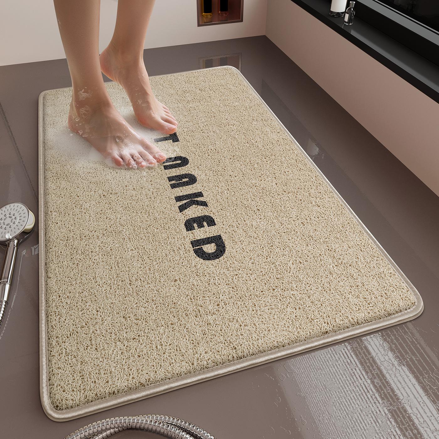 

Non-slip Hollow Drain Shower Mat Soft Loofah Texture Bath Mat with Edge Binding Safe Foot Pad Shower Room Bathroom Anti-slip Mat 40x60cm