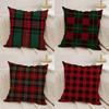 Christmas Plaid Cushion Cover Silky Short Plush DoubleSided Printed Pillow Case for Sofa All Seasons Home Decor Gift