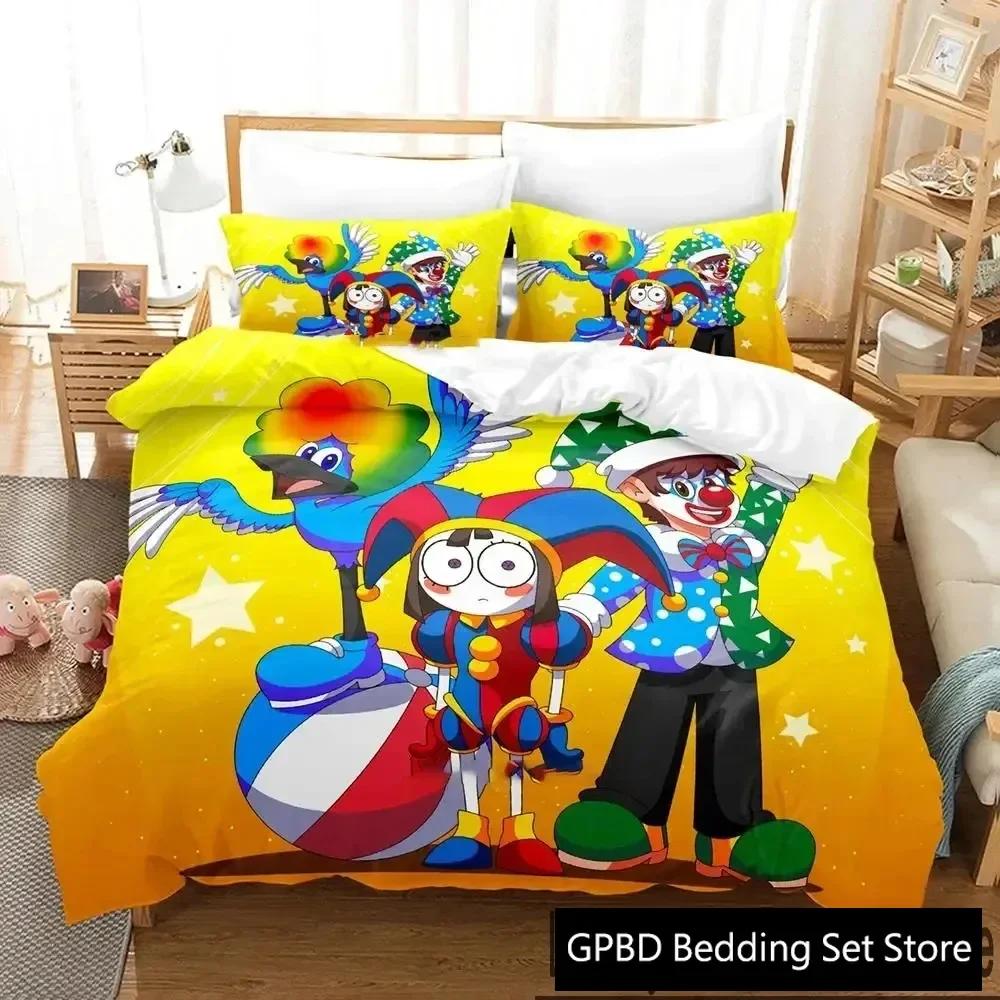 Luxury New 3D Print Cartoon Amazing Digital Circus Bedding Set Double Twin King Duvet Cover Pillowcase Boys Girls Adults Bedroom