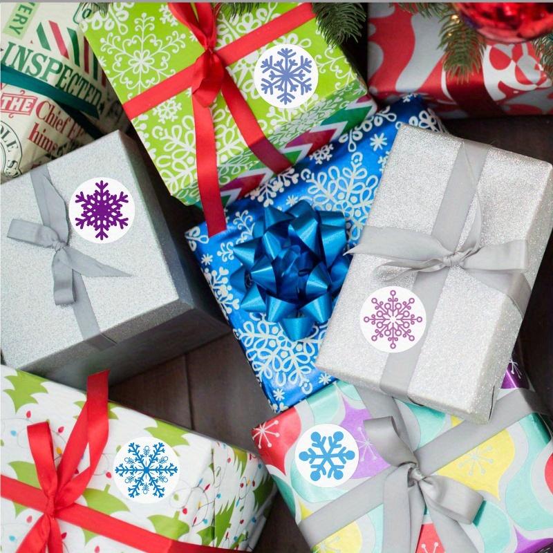 500pcs/roll Glossy Snowflake Stickers, Round Paper Christmas Decals, Single-Use Festive Home Decor for New Year Celebrations