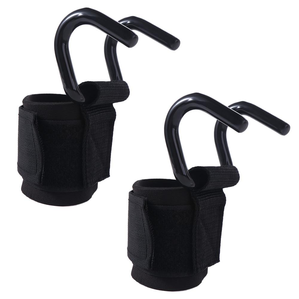 1 Pair Pull-up Auxiliary Power Wrist Guard Adjustable Steel Hook Grips Strap  Weightlifting
