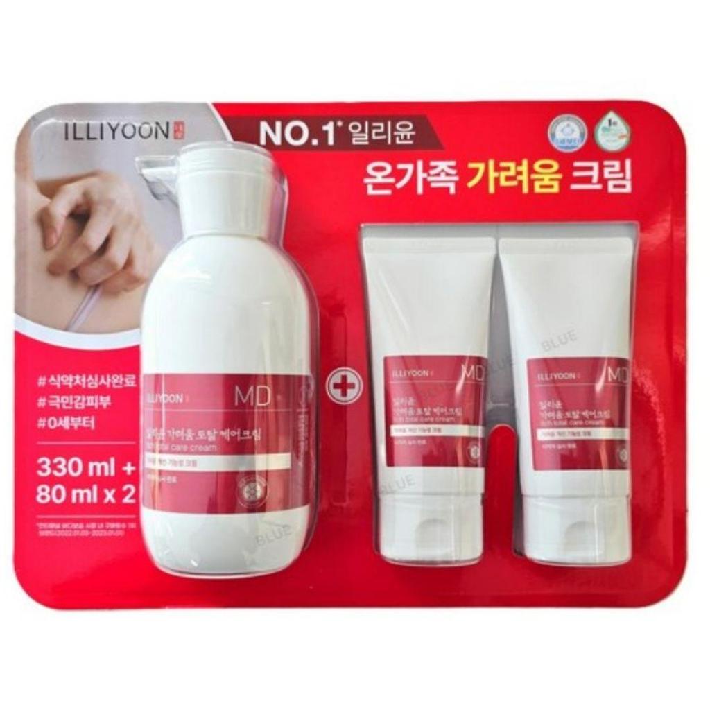 Illiyoon Itch Relief Total Care Cream 330ml + 2 x 80ml Soothing Body Cream Set