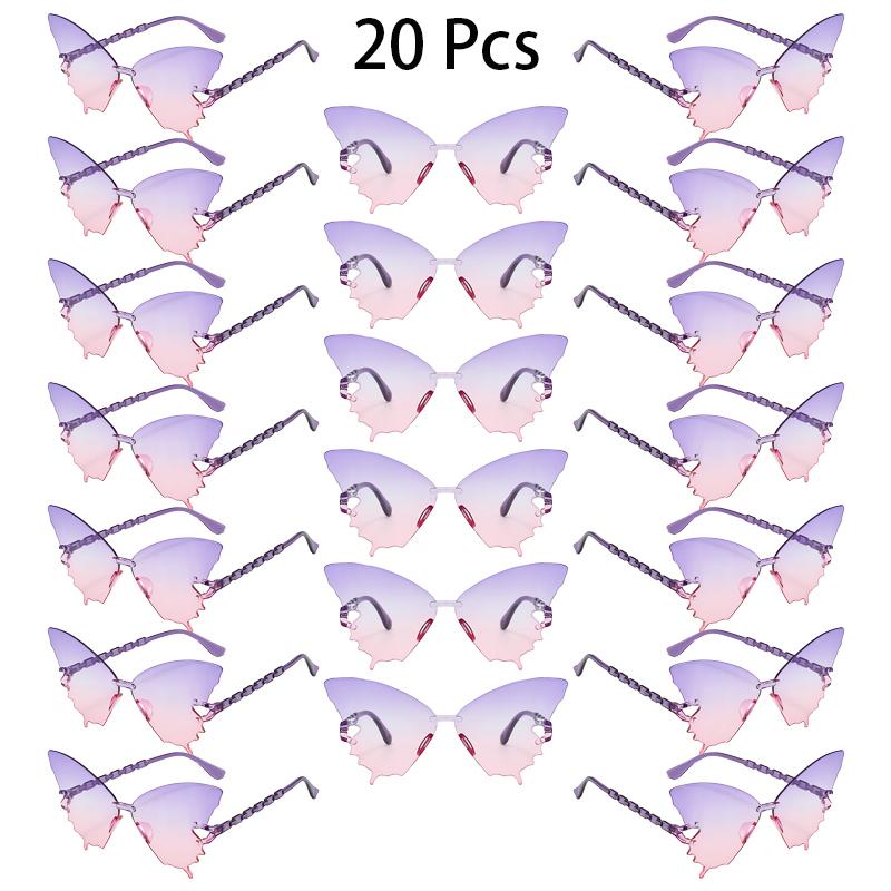 20 Pcs Rimless Butterfly Shaped Sunglasses Women  New In Fashion Multicolor Decor Sun Glasses Trendy Stylish Lady Shades