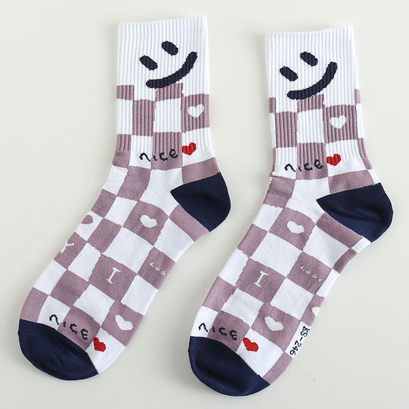 Roliga Herrstrumpor Glada Nya Mode Ins Stil Strumpor För Kvinnor Och Män Hip Hop Harajuku Tecknad Fotboll Bomullsstrumpor
