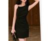Pre-Sale Micro-Elastic Twill Dress with Metal Inlay and Asymmetric Ruched Waist