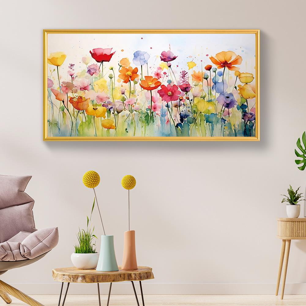 Leinwandposter, Moderne Kunst, Bunte Blumen Wandkunst, Ideales Geschenk Für Schlafzimmer Wohnzimmer Flur, Wandkunst