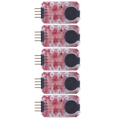 5 Pcs Lithium Battery Low Voltage Alarm Sound Light Warning Real Time Detection Battery Voltage Buzzer Alarm for 2S 3S