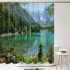 High Quality Natural Landscape Rain Forest Fabric Shower Curtain Waterproof Bath Curtains for Bathroom Decorate with Hooks