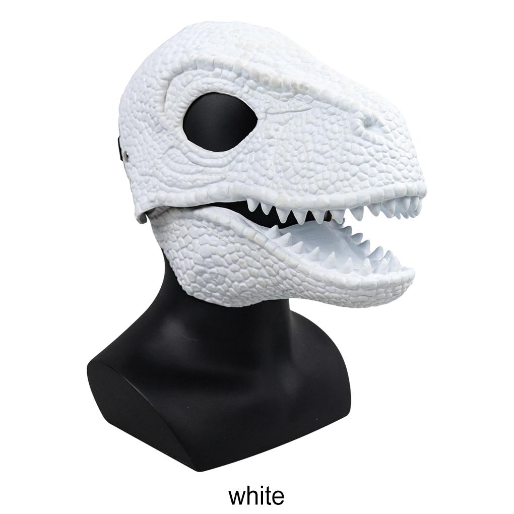 Premium-Latex sorgt für Komfort und Langlebigkeit für ein langfristig realistisches Dinosaurier-Aussehen Dino-Maske Weiß