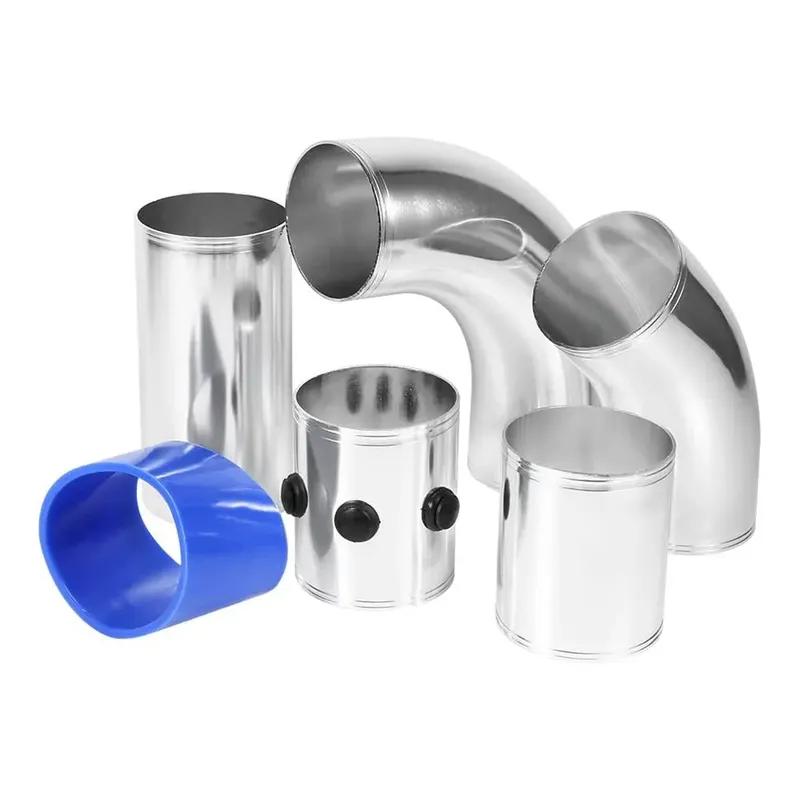 3" 76mm Universal Air Inlet Pipe Aluminum Alloy Turbo Inlet Tube Direct Cold Air Filter Injection System Car Intake Pipe Set