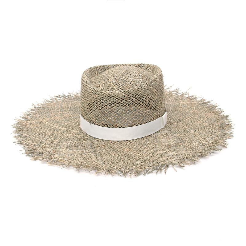 Seagrass pure hand-woven ladies straw hat retro fashion elegant French style holiday beach sunscreen hat 2022 new straw hat