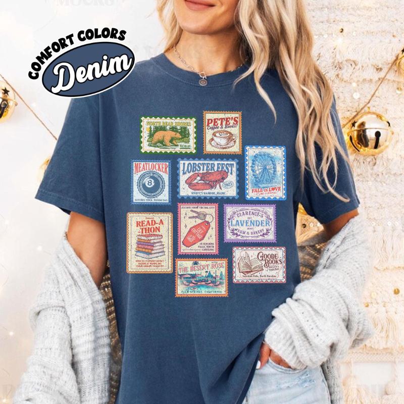 

Emily Henry Books Stamp Shirt Beach Read Book Shirt Sunshine Falls Shirt Happy Place Inspired Shirt Book Lovers Gifts 4XL