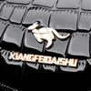 Crocodile pattern glossy shoulder bag women's messenger bag
