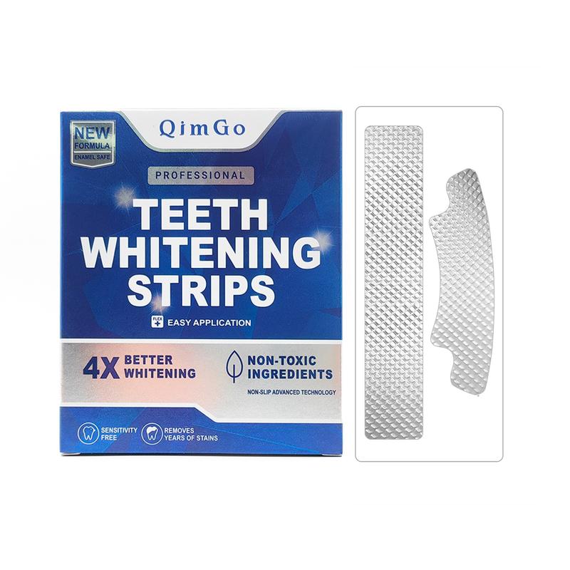 QimGo Professional Teeth Whitening Strips - Pack of 42 Strip - Safe for Enamel - Non Sensitive Teeth Whitening - Whitening Without Any Harm