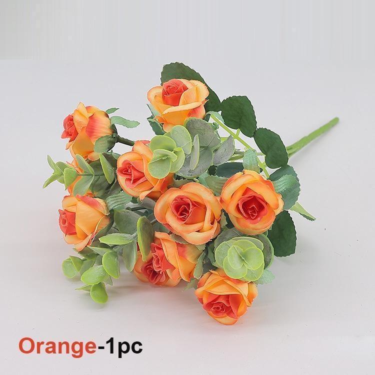 11 Heads Eucalyptus Little Rose Home Decoration Wedding Decoration Artificial Flower Plastic Flower