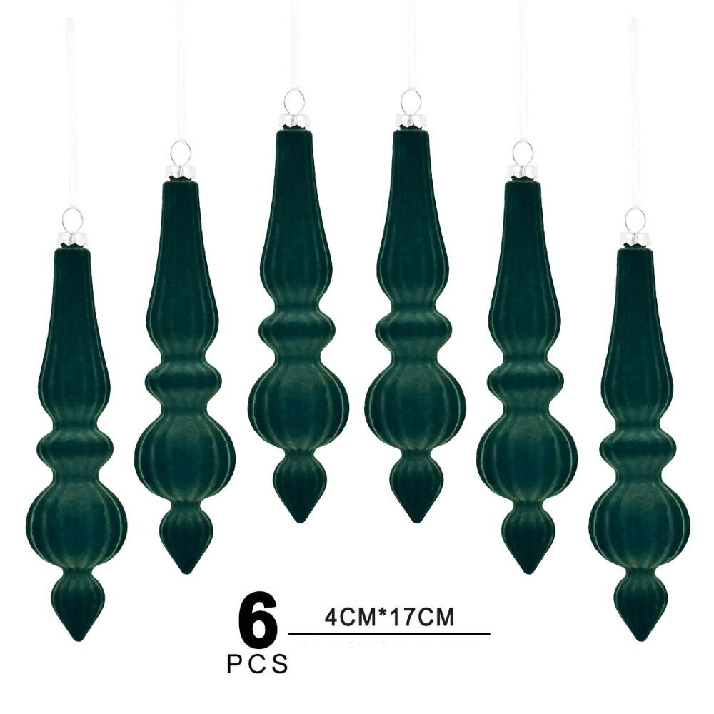 6pcs/Box Velvet Ball Christmas Tree Ornament Plastic Christmas Gift Christmas Gifts Boxes Pendant