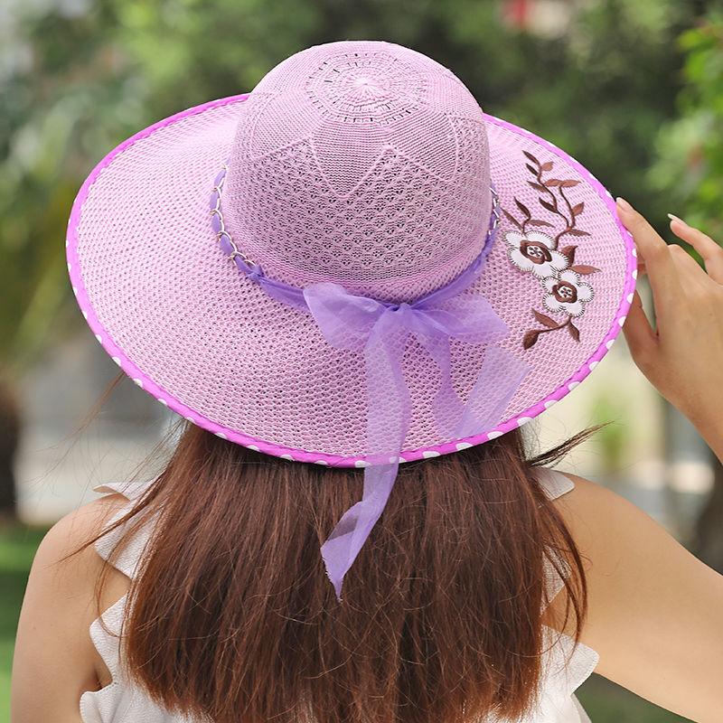 Summer Foldable Hat Women's Big Brimmed Sunscreen Hat Sun Hat Vacation Big Brimmed Cool Hat