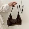 Niche patent leather bag women's baguette crescent bag women's shoulder bag women's handbag texture fashion underarm bag