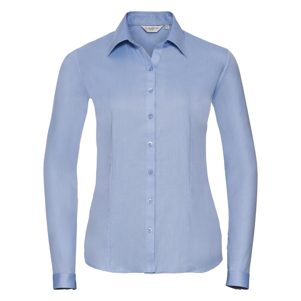 Russell Ladies/Womens Herringbone Long Sleeve Work Shirt
