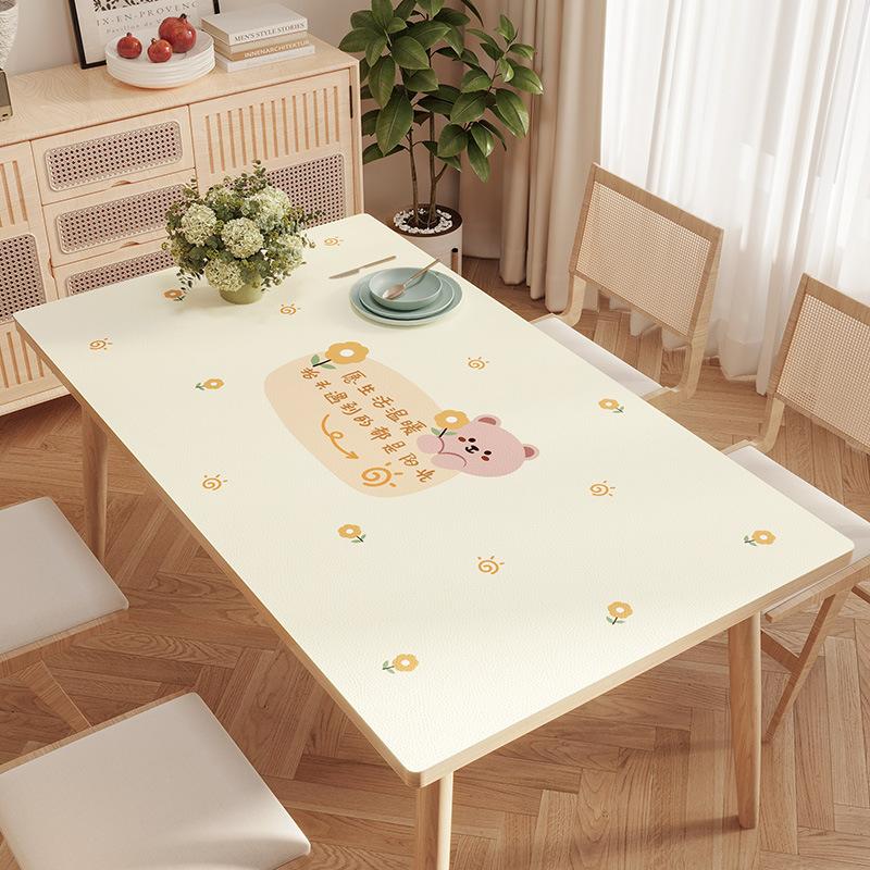 Cartoon Tablecloth Pvc Waterproof, Oil-Proof And Anti-Scalding Leave-In Table Mat Leather Tablecloth Dining Table Mat Coffee Table Mat