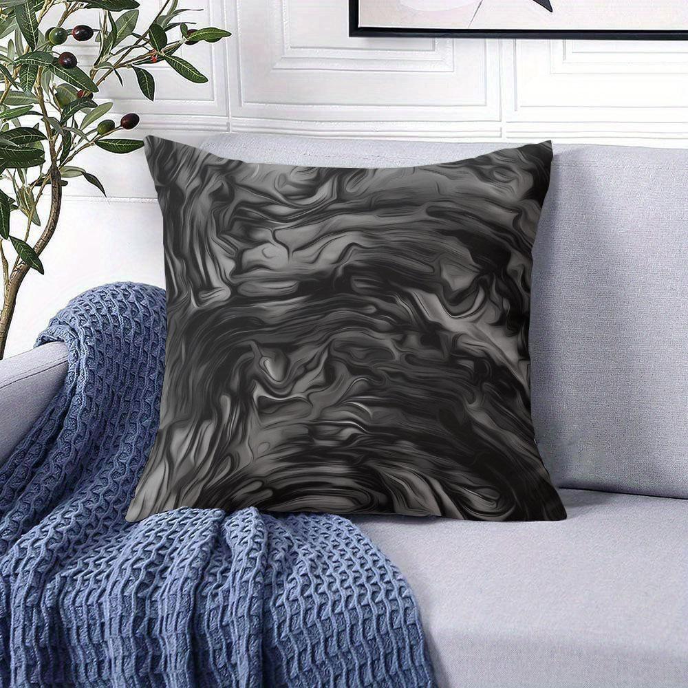 Black Ripple square Jacquard Pillow Cover for Sofa Office Waist Cushion Cover Home Decorative Pillowcase