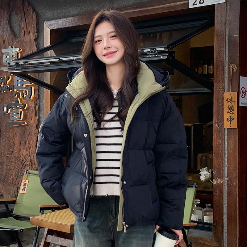 

Модный свободный пуховик для студенток - новый стиль M чёрный