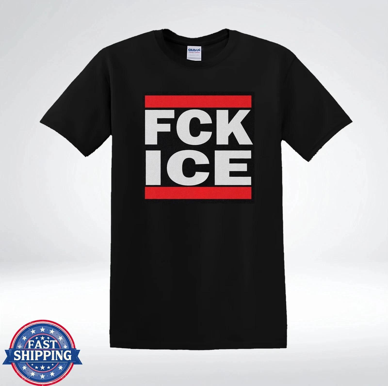 FCK ICE Statement Graphic Bold Lettering T-Shirt S