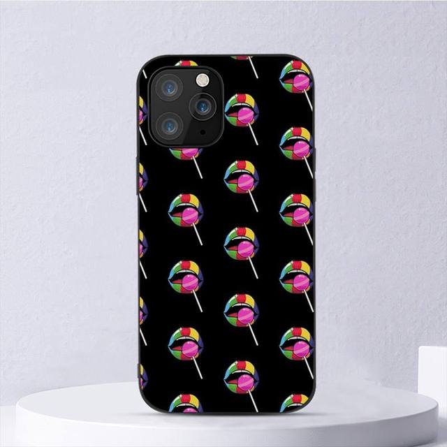 Kiss Sexy Red Lips Lollipop Fashion Black For iPhone Samsung Galaxy Redmi Note S 17 16 15 14 13 20 24 25 54 Pro Max Ultra Fe Air Cover Poco