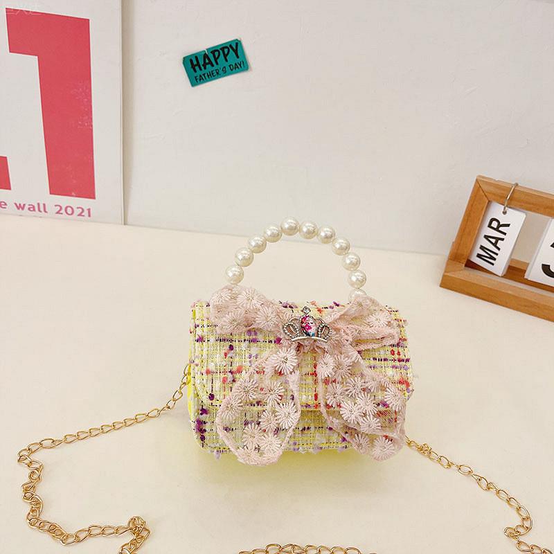 Очаровательная детская сумка через плечо Летняя коллекция Очаровательная модная сумка кросс-боди для девочек Yellow Bow