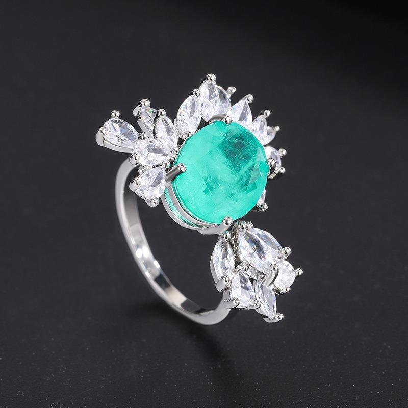 

SACE GEMS классическое кольцо из медного сплава с цирконом женские ювелирные изделия свадебный подарок для вечеринки Open синий