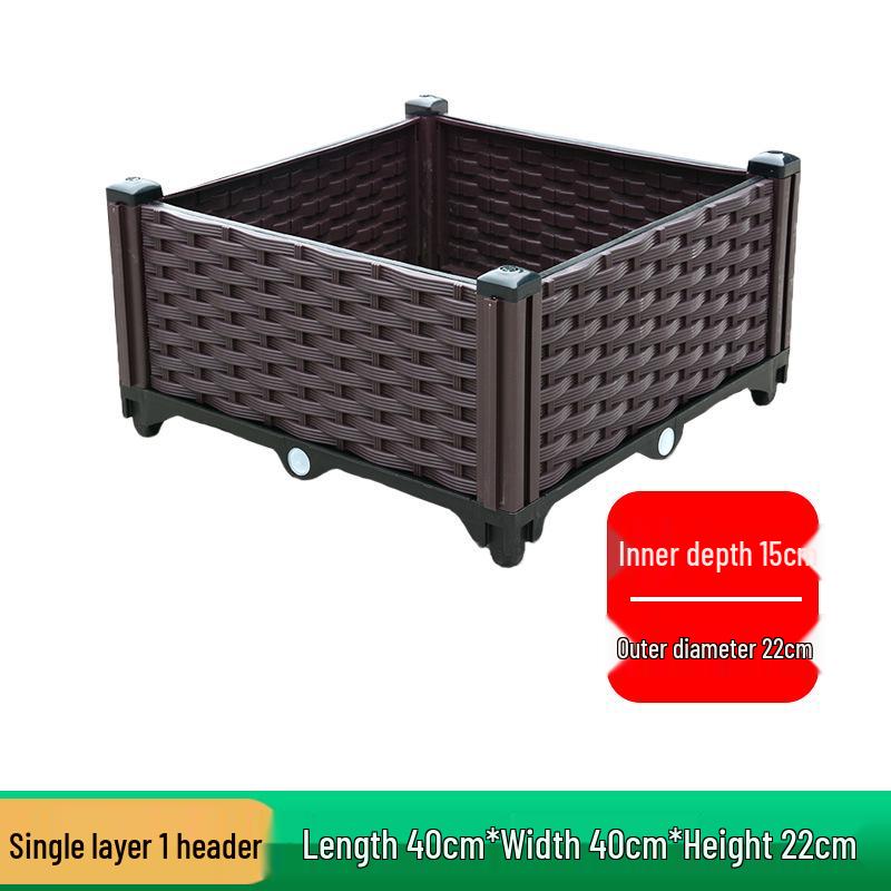 Extra-Large Thickened Raised Plastic Planter for Vegetables - Ideal for Family Rooftop or Balcony Gardening