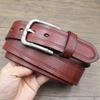 3.8CM Wide-head Layer Cowhide Belt Men's Pin Buckle Genuine Leather Pure Cowhide Retro Business Versatile Casual Pants Belt Trendy