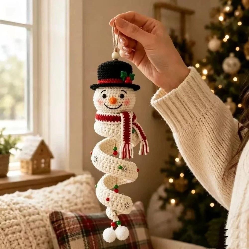 Soft‑Yarn Snowman Spiral Crochet DIY Kit Handmade Gift DIY Crochet Santa Claus Decor Holiday Party