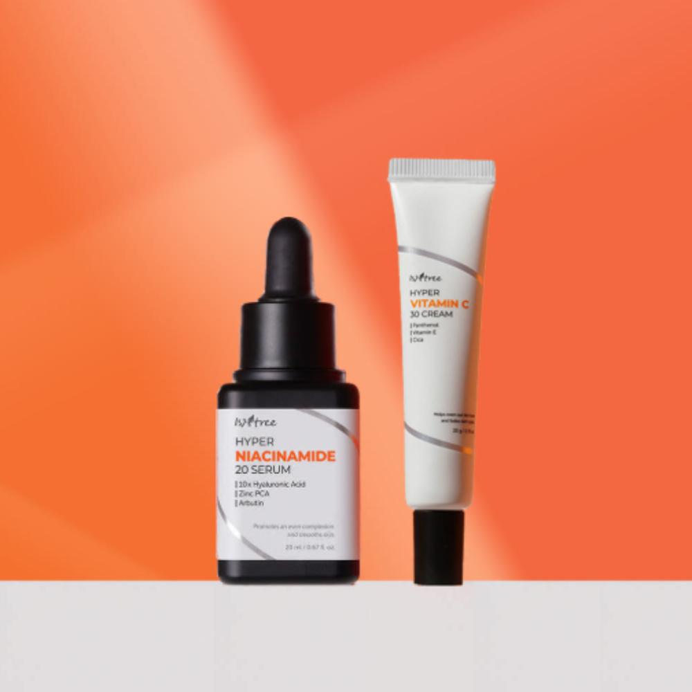 

Isntree Hyper Niacinamide 20 Serum + Vitamin C30 Cream Set Brightening & Pore-Care Duo