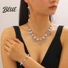 Mixed Match Jewelry Set 3Pcs/Set Women Rhinestones Inlaid Imitation Pearls
