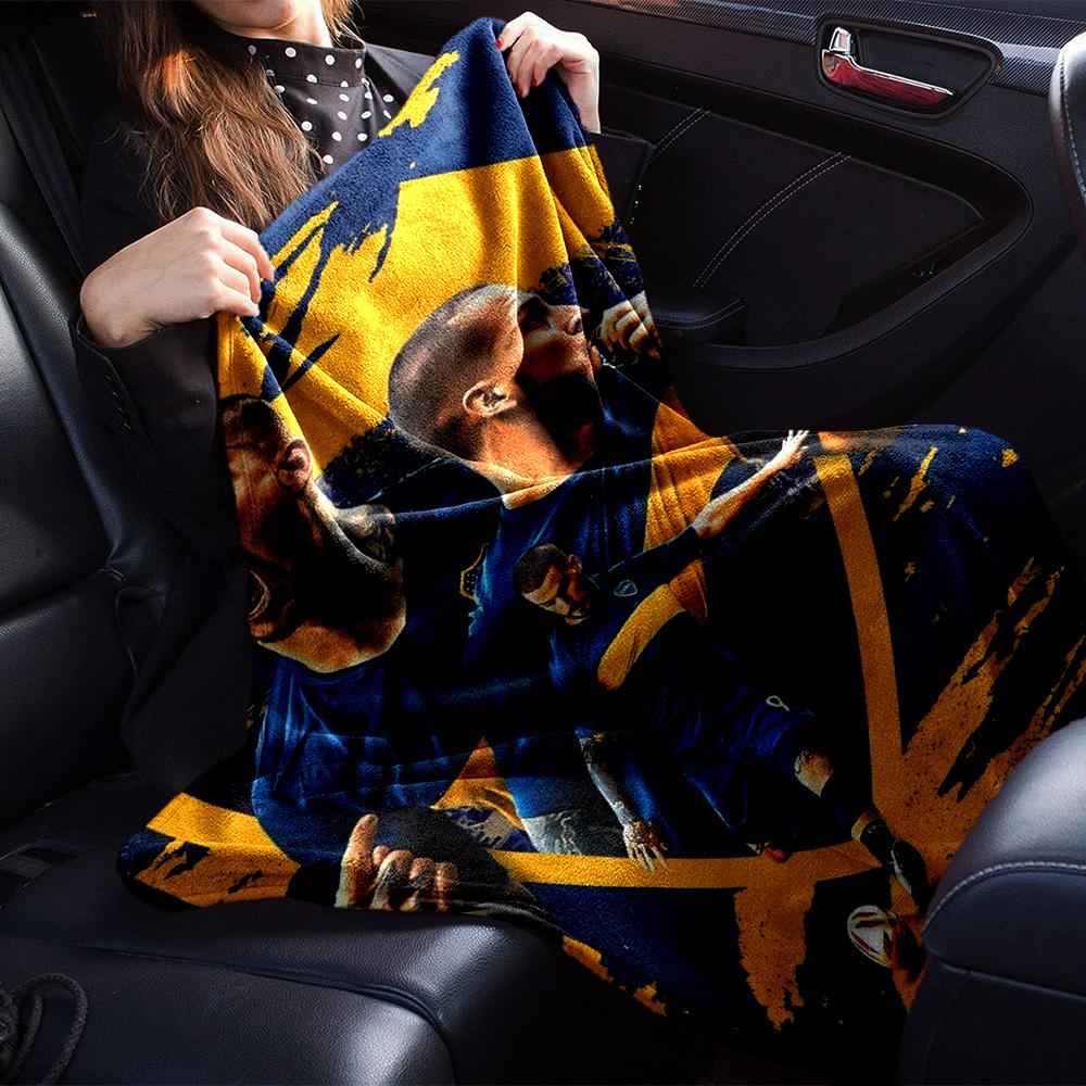 Boca Juniors Player Collage Print Fleece Blanket Soccer Fan Soft Warm Throw Blanket for Sofa Couch Bedroom Home Decor Gift