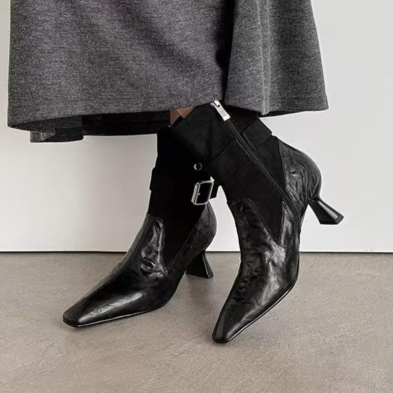 Fashion High Heels Women's Ankle Boots Pointed Toe Fashion Luxury Shoes for Woman Sexy Winter Boots 2025 Dress Pumps Mujer Chelsea Botas