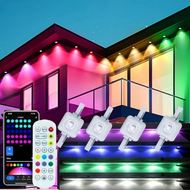 

500FT Smart RGB Eave Lights App & Remote IP67 Permanent Outdoor LED String Lights Home New Year Christmas Birthday DIY Lighting 5M-16.5ft-USB PLUG