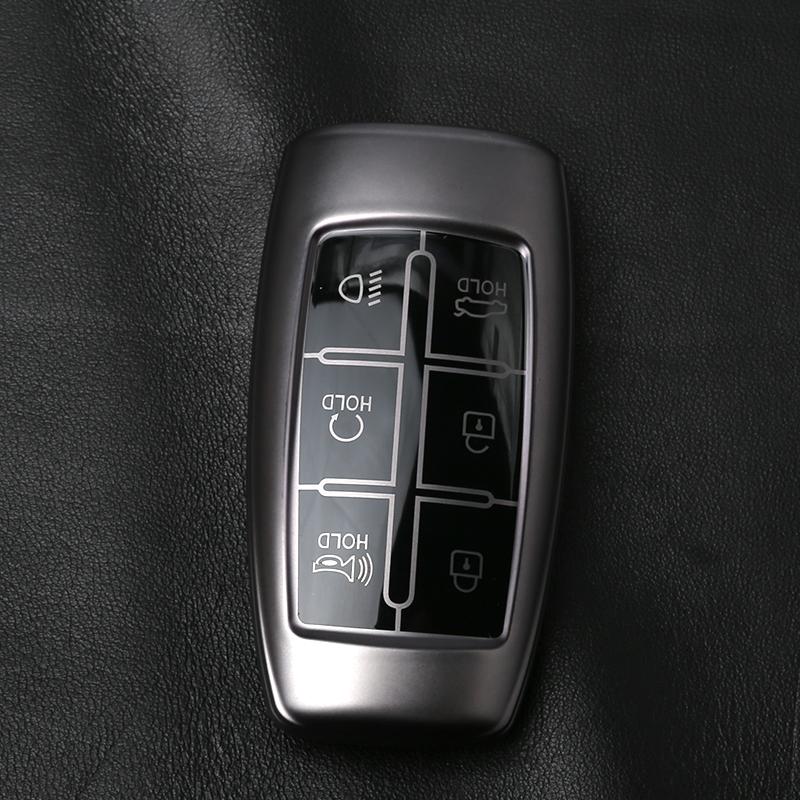For Genesis Key Fob Cover Keychain Soft Tpu Car Key Case For Hyundai Gv80 Gv90 G70 G80 G90 Gv70 6 Buttons Accessories