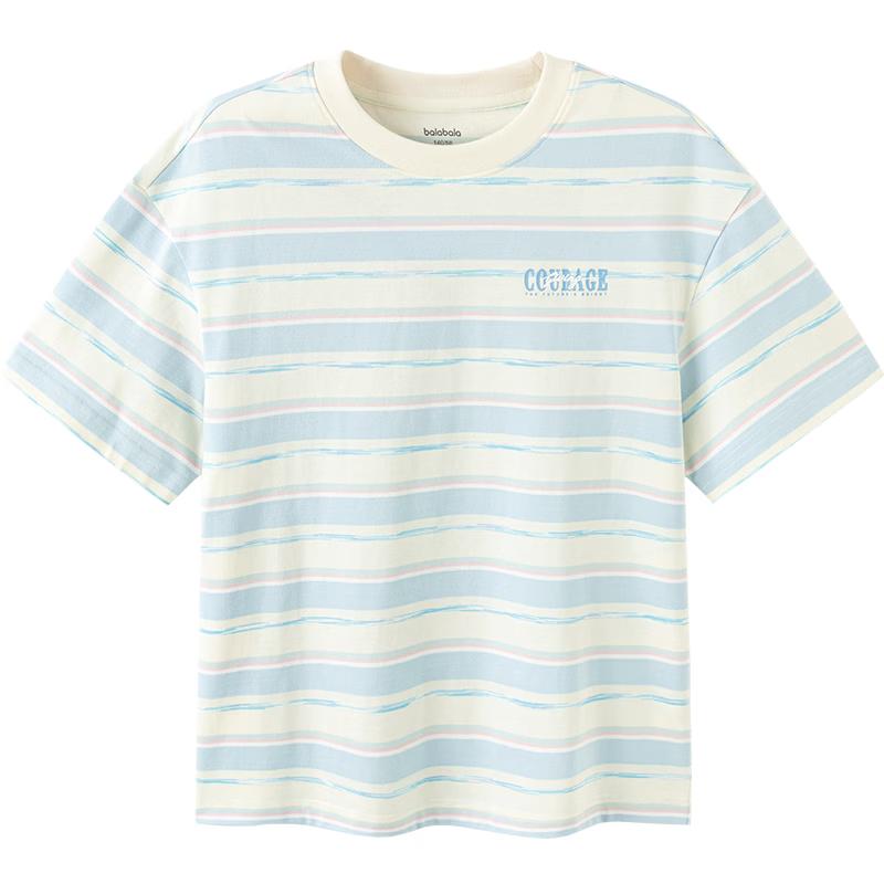 Balabala Boys  Striped Quick-Dry Cotton T-Shirt 140