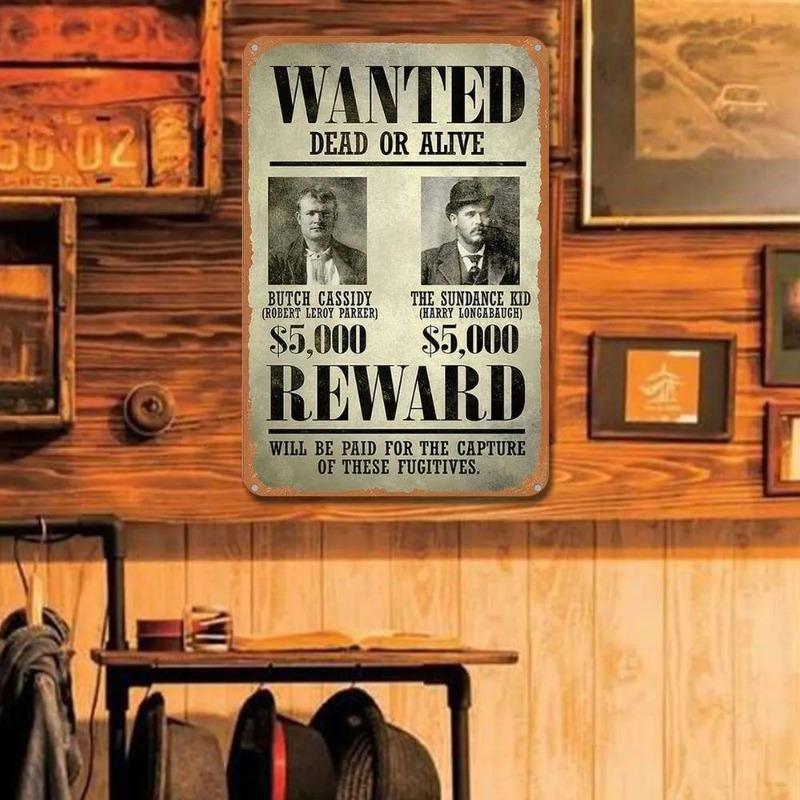 Vintage Metal Wall Art Plaque, Retro Iron Painting Bar Home Decor