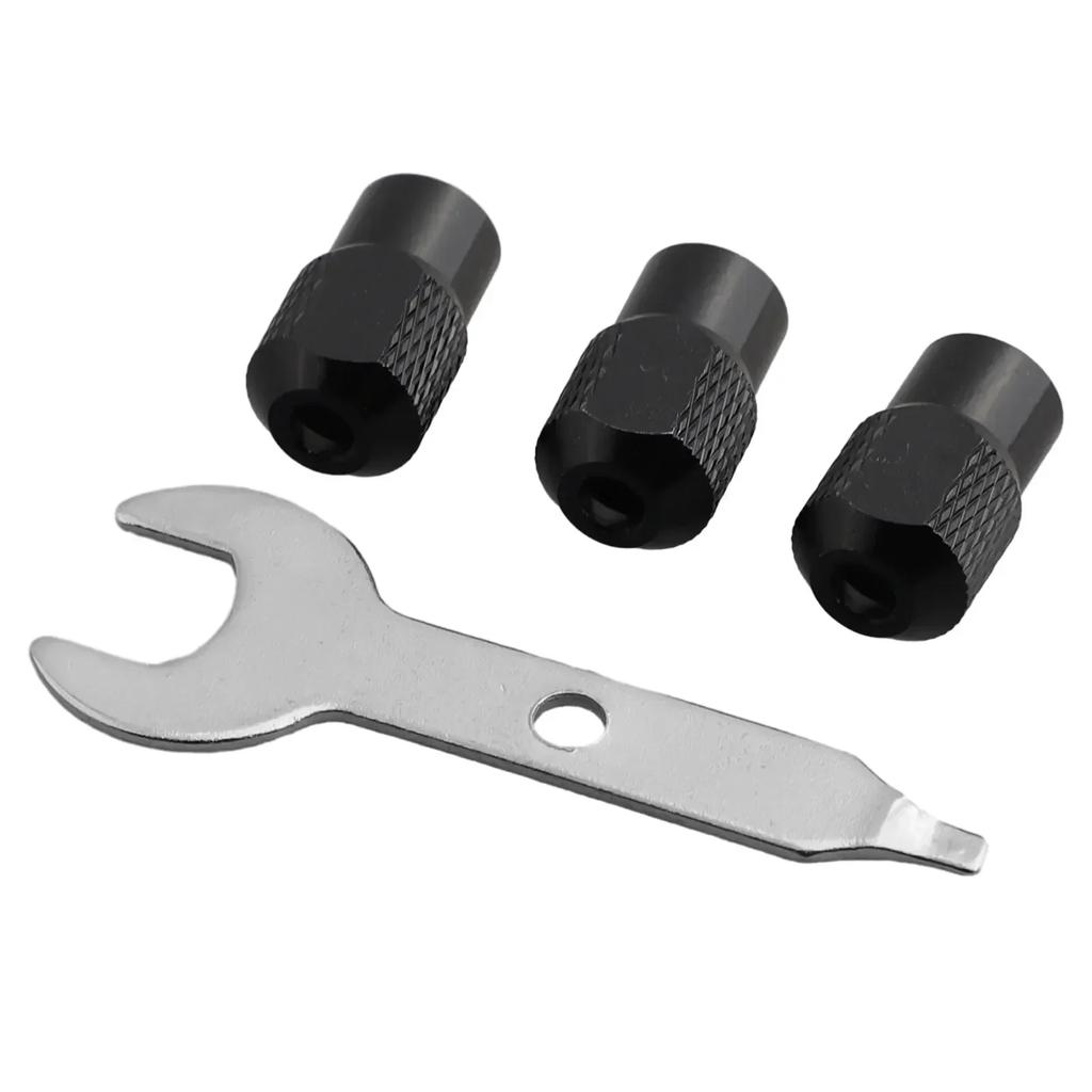 3*Chuck Nut+1*Wrench Mini Drill Chuck M8*0.75mm Chuck Nut Rotary Tool Accessories + Wrench For Most Rotary Zinc Alloy Tools