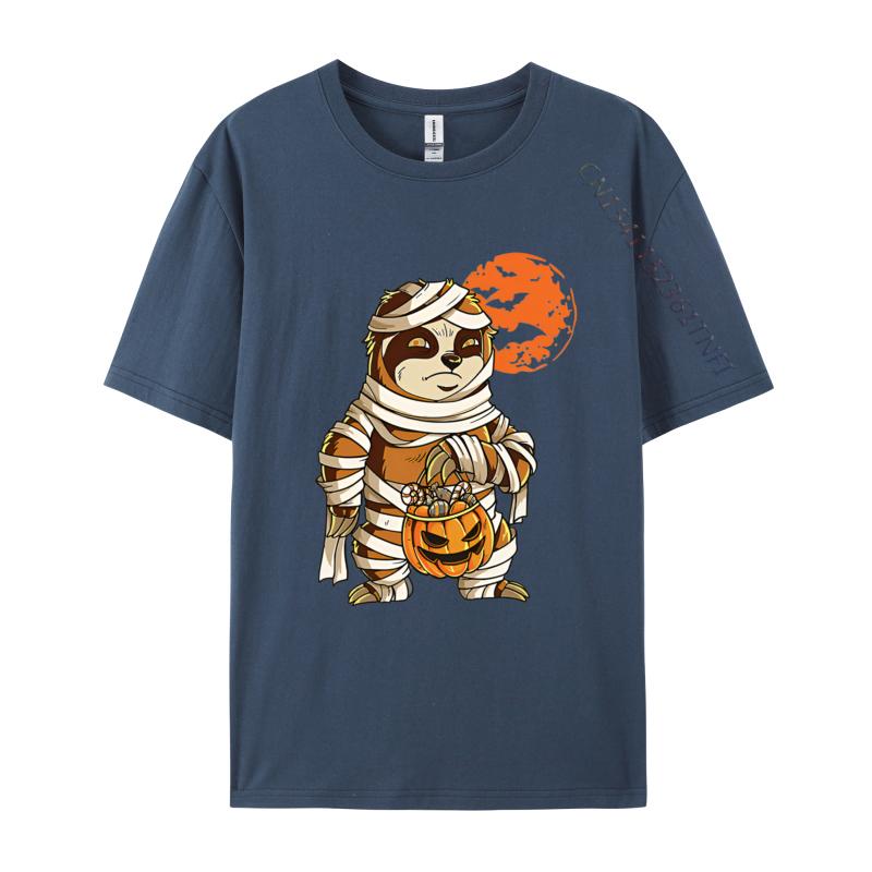 Mummy Pumpkin Halloween Sloth Funny Tshirts Birthday TShirt Customized T Shirts On Sale Cotton Men Tops  Tees Leisure